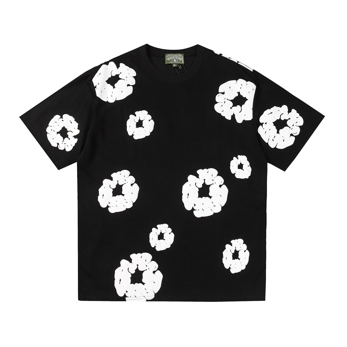Denim Tears Outfit:T Shirt/Shorts (Separate Purchase Options) Puff Print Short Sleeve T-shirt Loose Couple Shorts Suit