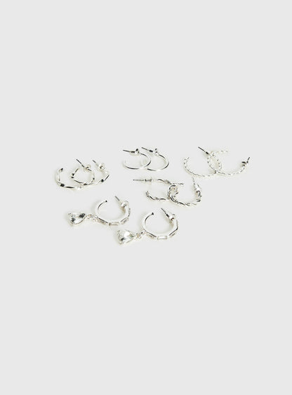 Delfine Earring Pack Silver