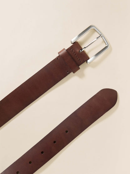Mens Leather Belt - Saddle Brown