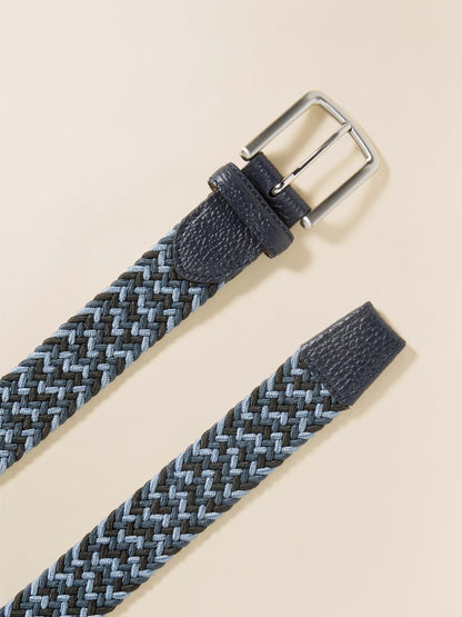 Mens Stretch Woven Belt - Blue Multi
