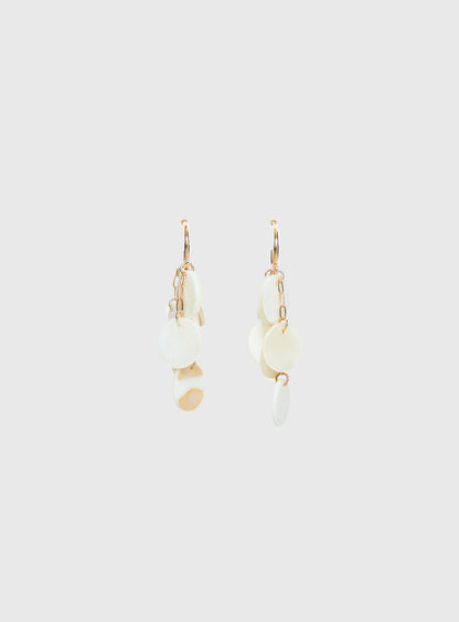 Elizabette Shell Earrings White