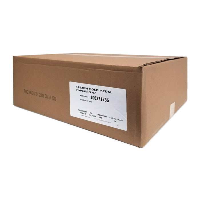 cardboard box with white label