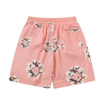 Denim Tears Shorts Yellow flower woven