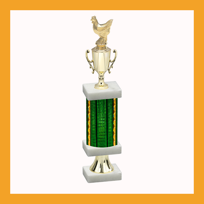 4H & Animal Column Pedestal Trophy With Cup