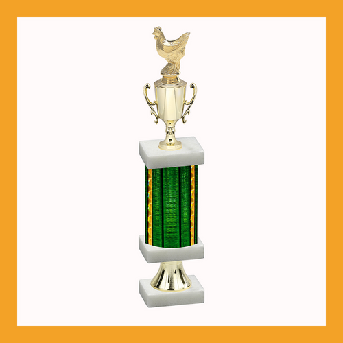 4H & Animal Column Pedestal Trophy With Cup