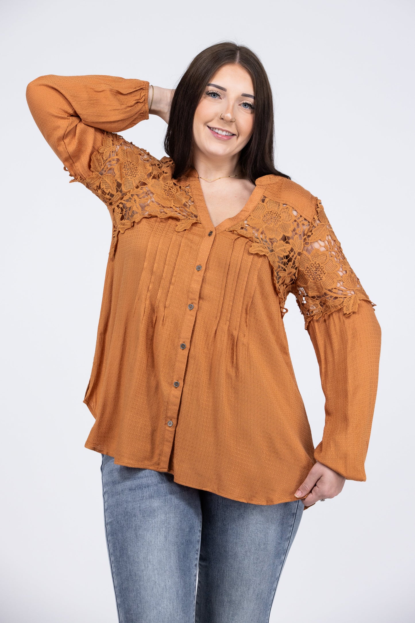 Eyes On You Women's Crocheted Long Sleeve Top