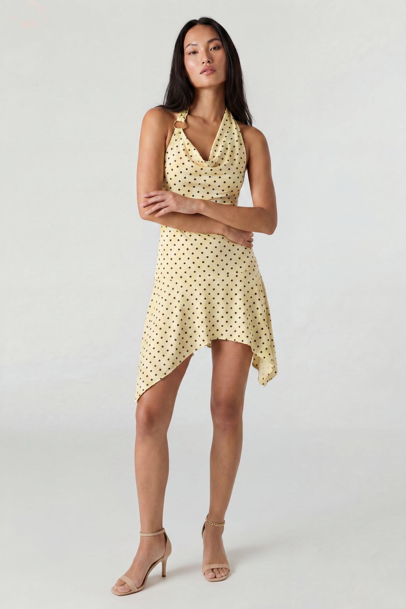Asymmetrical Mini Halter Dress