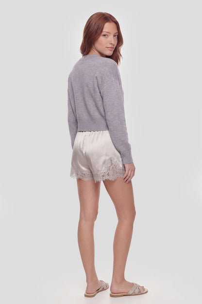Satin Lace Trim Short