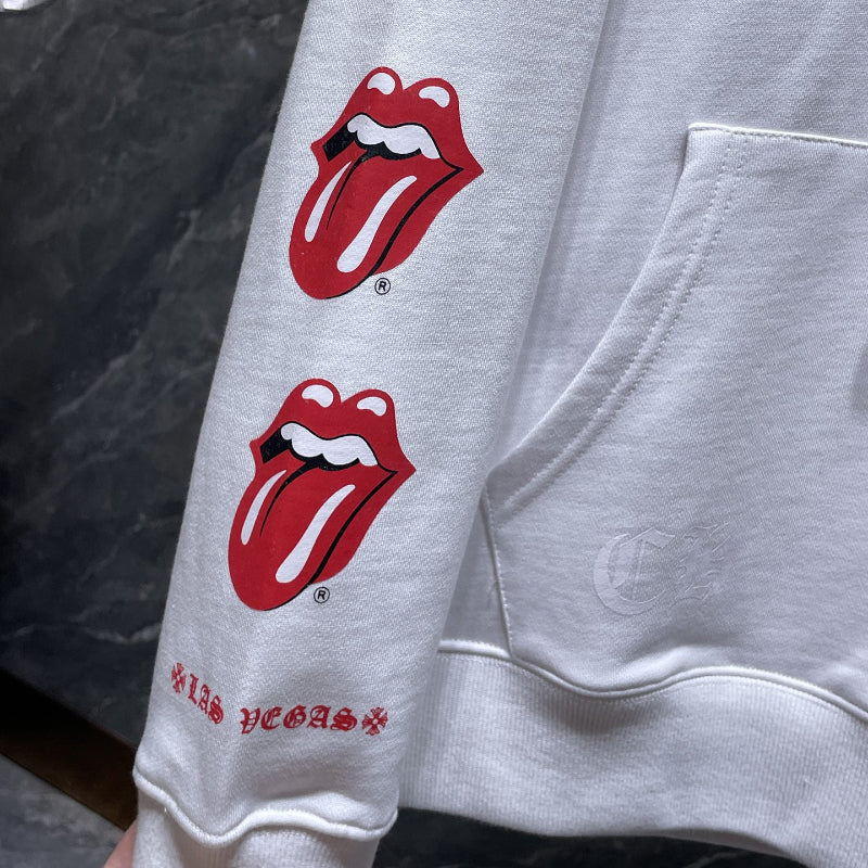 Chh Chrome Hearts Hoodie Autumn/Winter Letter Red Mouth Print Hooded Sweater