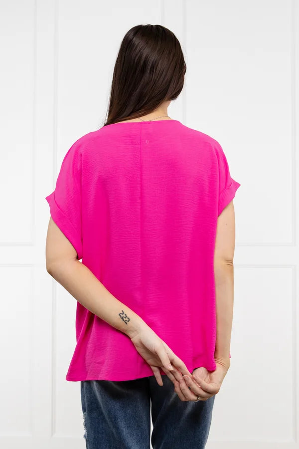Cool Comfort Women's Versatile Cuffed Short Sleeves Top