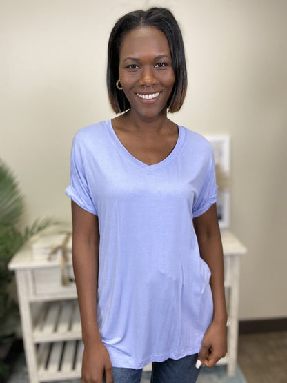 Think Positive Women's V-Neck Short Sleeve Top