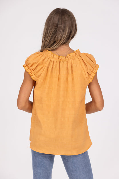 Whatever Comes My Way Women's Flowy Ruffled Short Sleeve Top