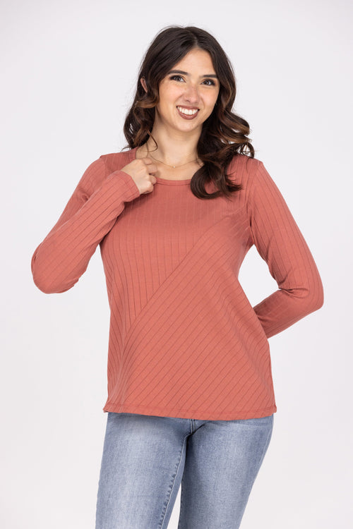 Two Of Us Women's Textured Long Sleeve Top