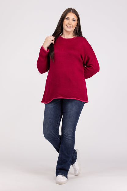 Let's Stay Together Women's Classic Knit Hi-Lo Sweater