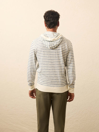 Sunwashed Organic Hoodie - Pearl Ocean Stripe