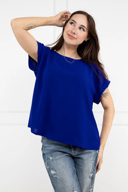 Cool Comfort Women's Versatile Cuffed Short Sleeves Top