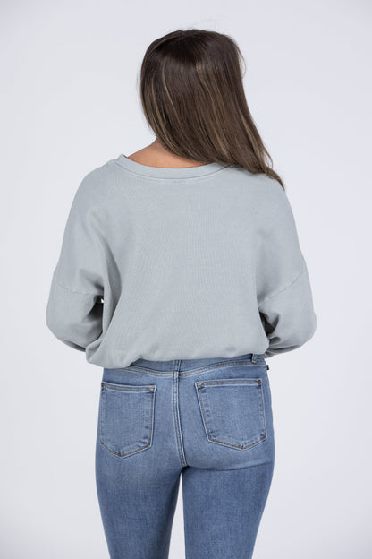 Premium So Breezy Women's Waffle Knit Long Sleeve Top