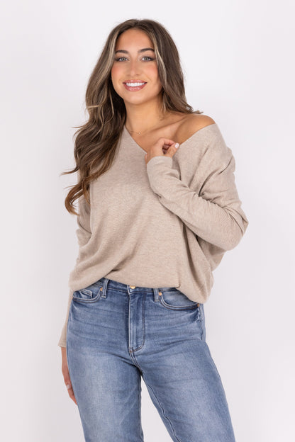 All Warmed Up Women's Cozy V-Neck Long Sleeve Top