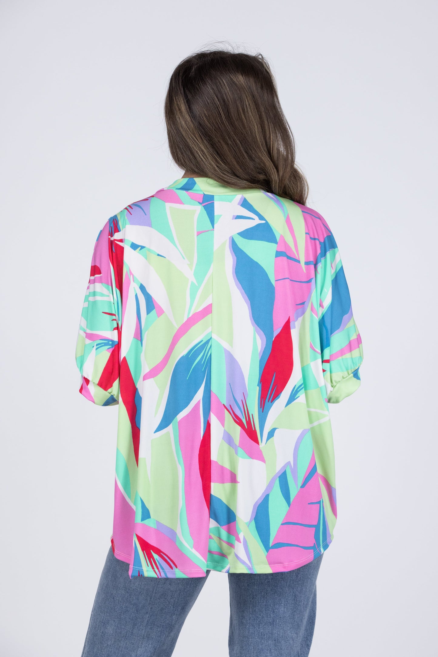 Consider Yourself Women's Bright Hi-Lo 3/4 Sleeve Top