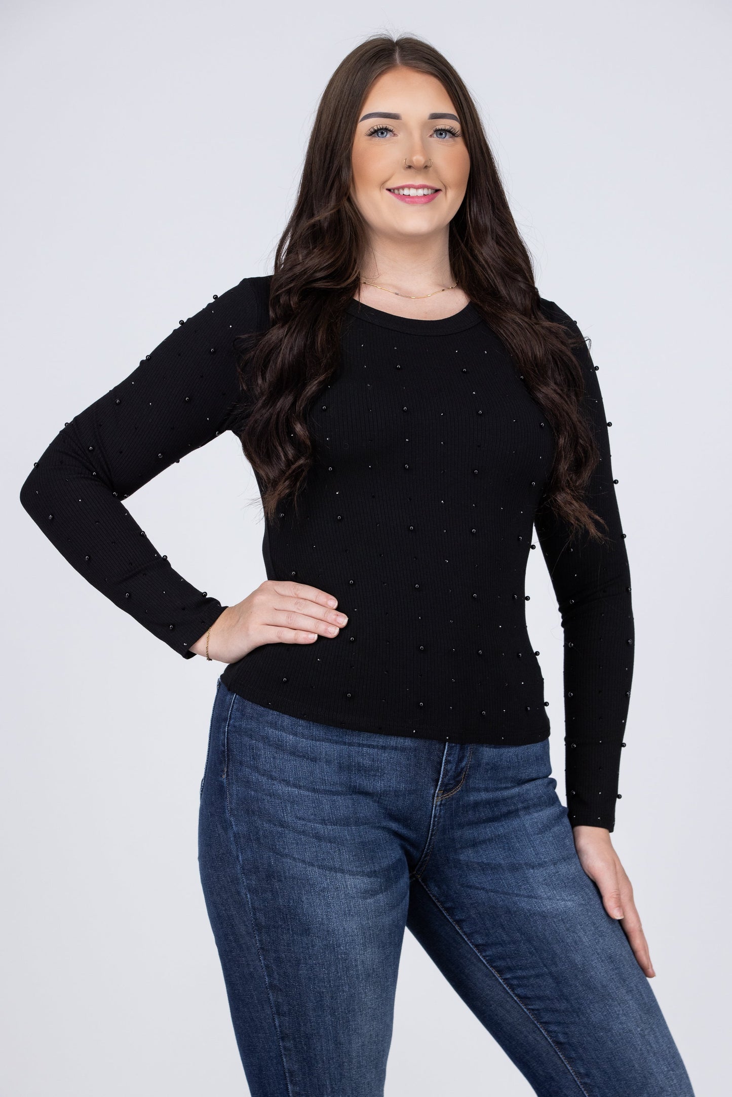 Dancing In Pearls Women's Tight Fit  Long Sleeve Top