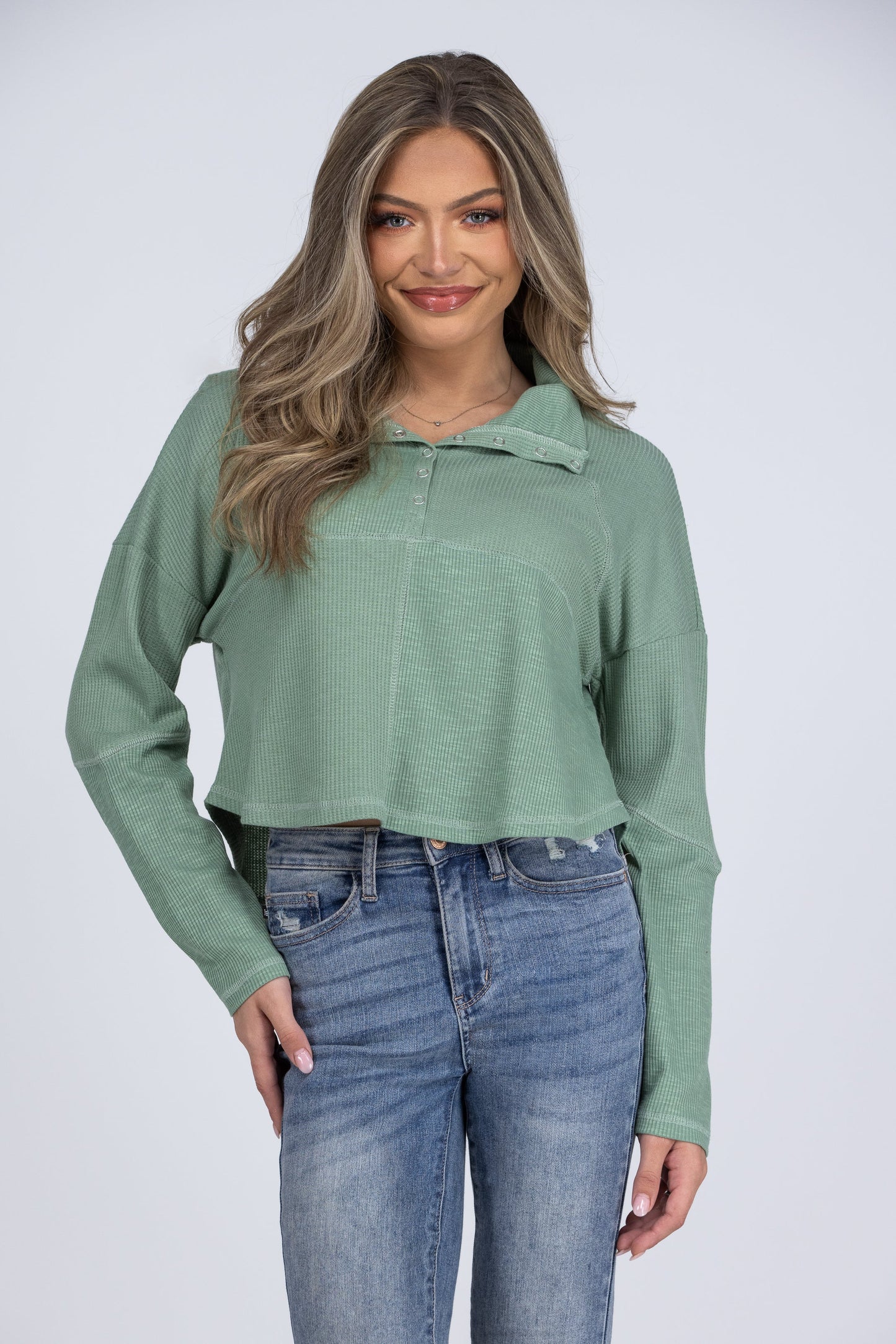 Easy Days Ahead Women's Textured Long Sleeve Top