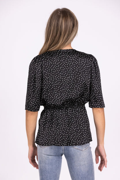 Best Dressed Women's Tie Front Short Sleeve Top