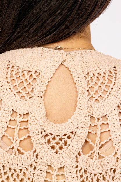 ALB Exclusive Crochet Into The Night Women's Textured Long Sleeve Top