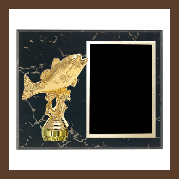 8" x 10" Black Marble Finish Plaque With Activity Figurines
