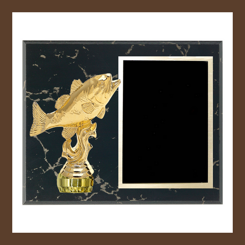 8" x 10" Black Marble Finish Plaque With Activity Figurines