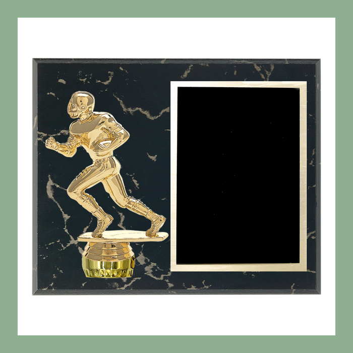 8" x 10" Black Marble Finish Plaque With Sport Figurines