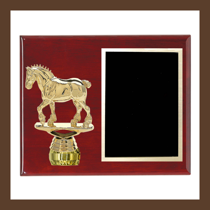 8" x 10" Rosewood Piano Finish Plaque With Activity Figurines