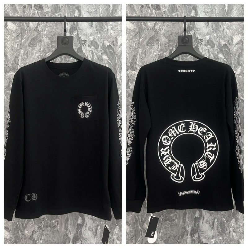Chh Chrome Heart Long Sleeve Shirt Unisex Fashion Loose Long Sleeve Shirt