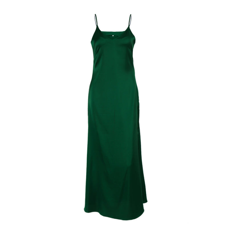 Corset Dress French Strap Dress Beautiful Autumn Dress Satin Drape V-neck Dress