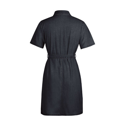 Beth Dutton Wardrobe Short Sleeve Zipper Sexy Pocket Slim Fit Denim Dress