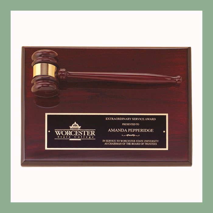 9" x 12" Piano Finish Rosewood Gavel Plaques