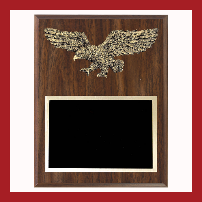 9" x 12" Resin Eagle Walnut Finish Plaque