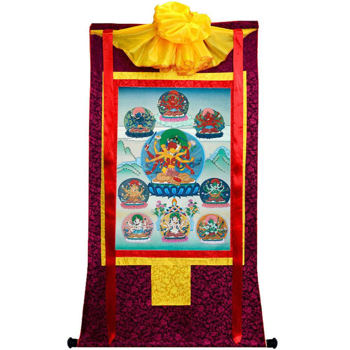 9 Yab-Yum Manjusri Thangka - Tibetan thangka painting, view 5