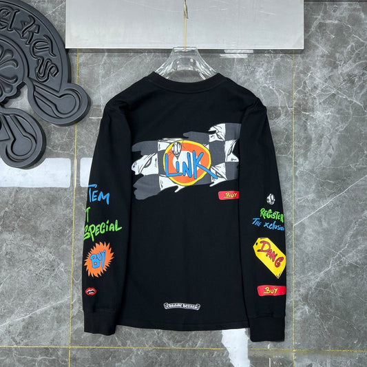 Chh Chrome Heart Long Sleeve Shirt Unisex Fashion Loose Long Sleeve Shirt