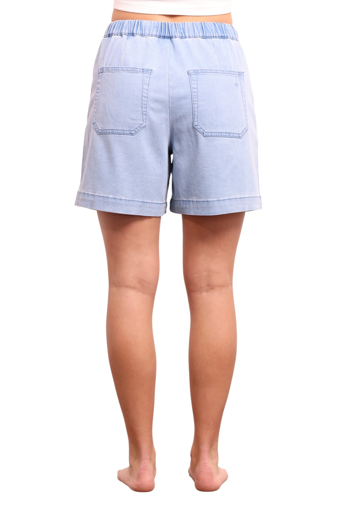 The Faye High-Rise Pull-On Relaxed Fit Denim Shorts