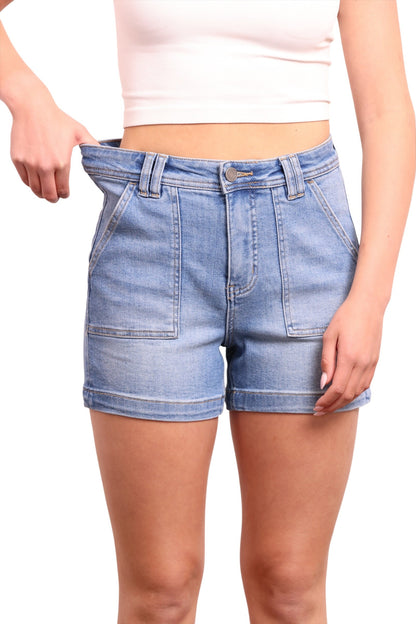 The Piper High-Rise Tummy Control Denim Shorts