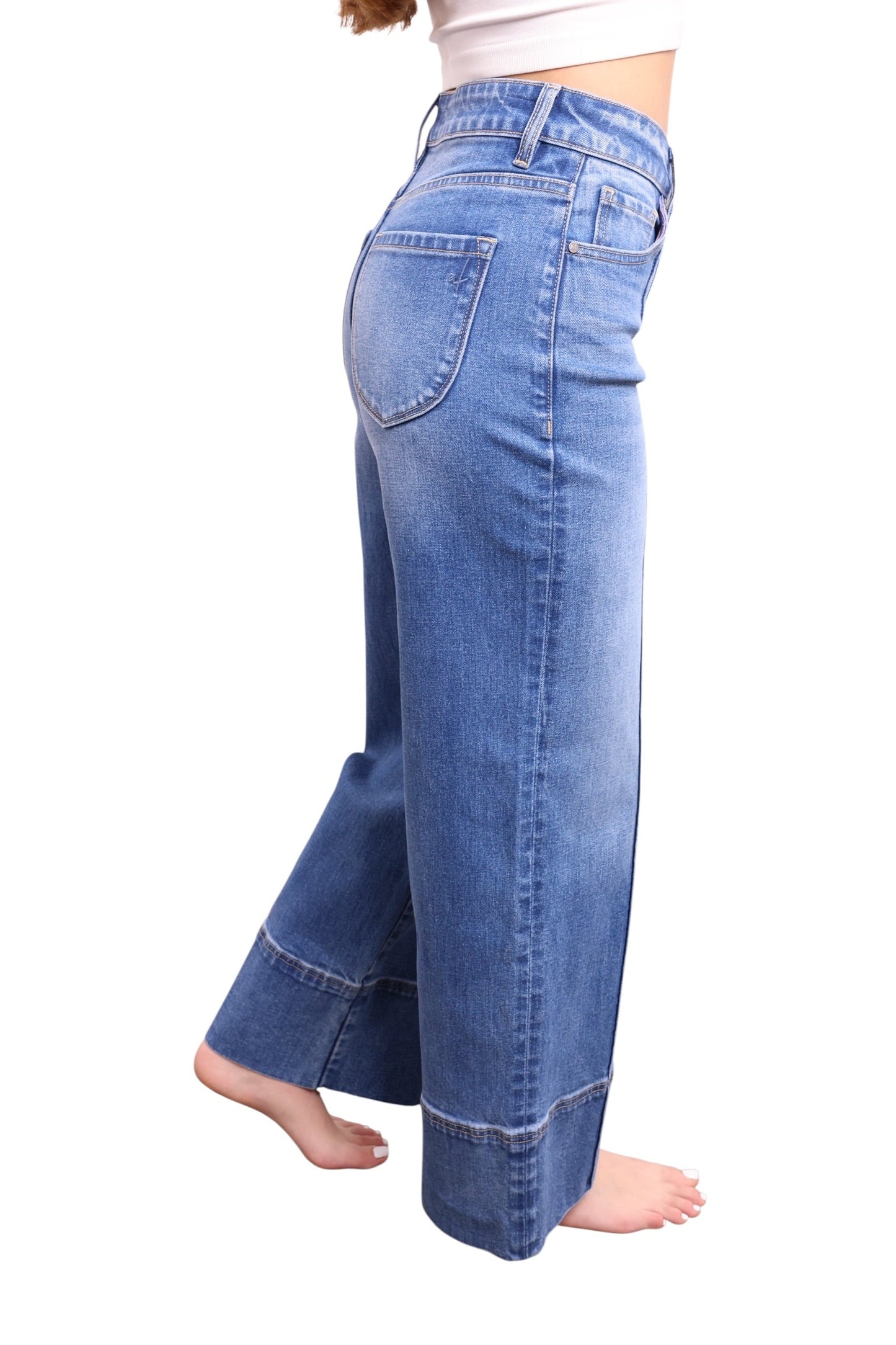 The Tonya High-Rise Tummy Control Wide Hem Wide Leg Jeans