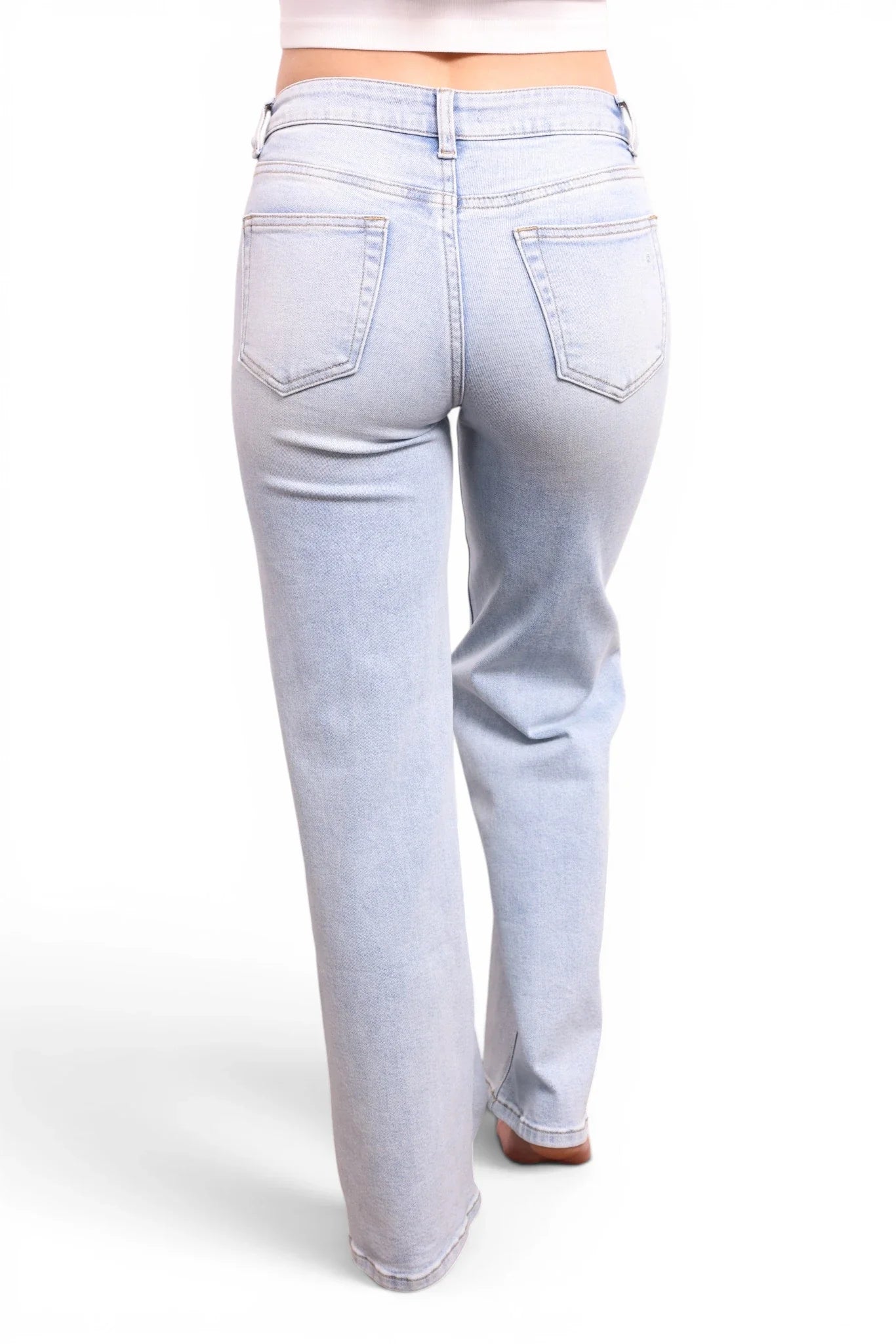 The June Mid-Rise Tummy Control Retro Wide Leg Jeans