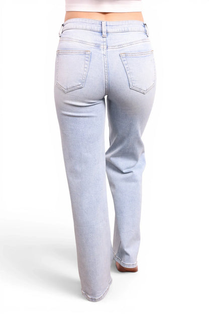 The June Mid-Rise Tummy Control Retro Wide Leg Jeans