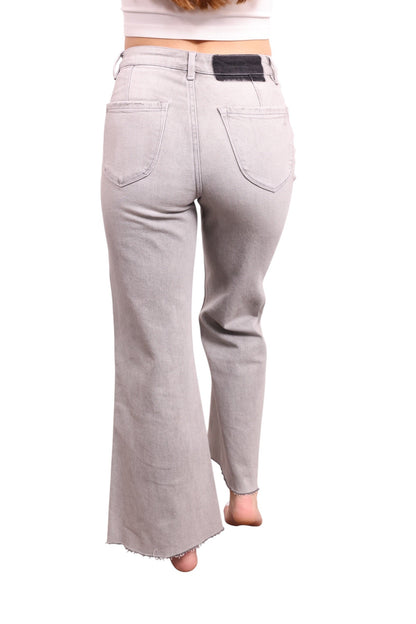The Romy High-Rise Tummy Control Wide Leg Jeans - Three inseams (Stone Gray)