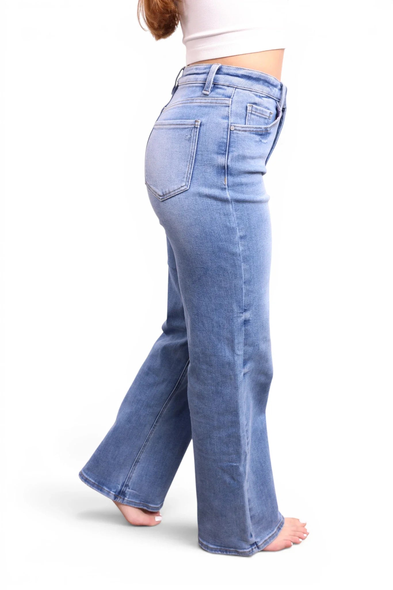 The Vinny High-Rise Tummy Control Vintage Light Blue Wide Leg Jeans