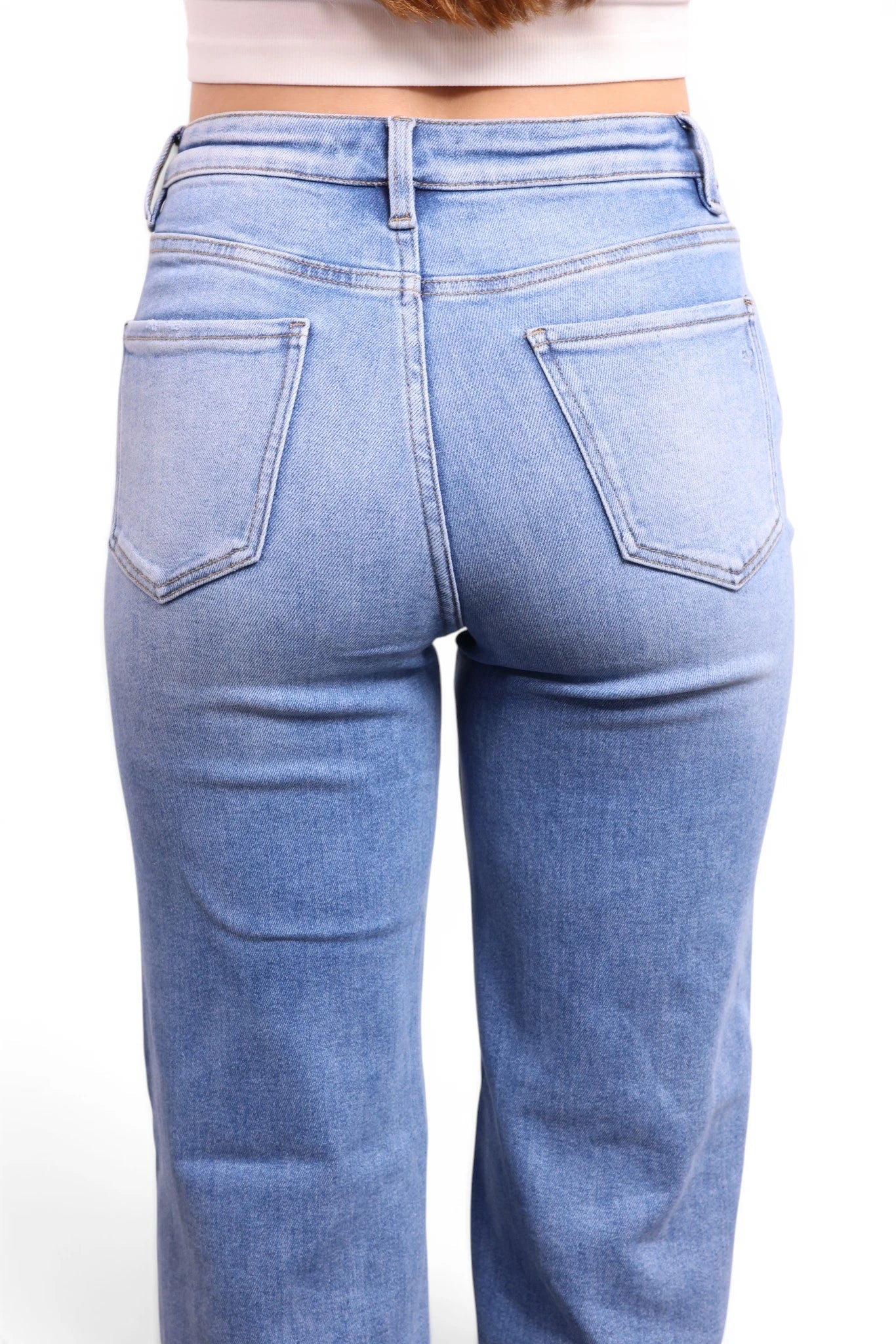 The Vinny High-Rise Tummy Control Vintage Light Blue Wide Leg Jeans