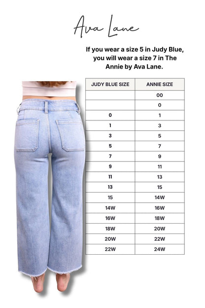 The Annie High-Rise Tummy Control Cropped Raw Hem Wide Leg Jeans