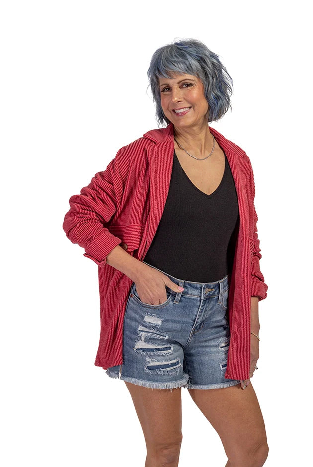 Women's Slouchy Ribbed Shacket
