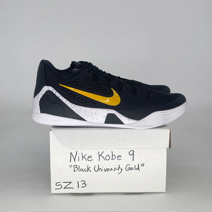 NIKE KOBE 9 EM LOW PROTRO BLACK UNIVERSITY GOLD IH1401-002 SIZE 13/14.5W