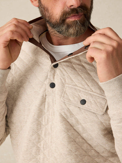 Epic Quilted Fleece Pullover - Oatmeal Melange